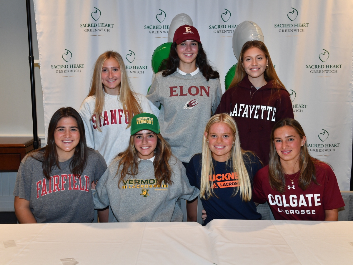Seven Sacred Heart Greenwich students signed National Letters of Intent to play collegiate sports at the Division I level