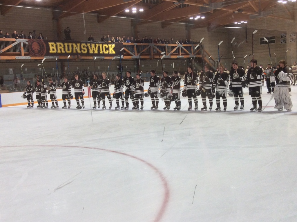 Brunswick varsity plays first hockey game at Hartong Rink since Teddy  Balkind tragedy