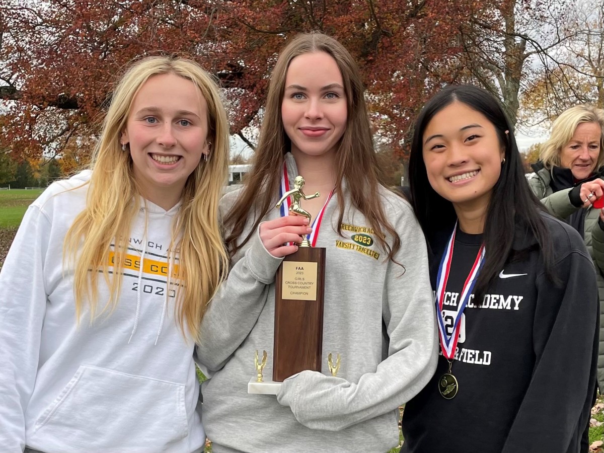 Lily Lyons of Greenwich Academy wins New England Division I cross country title in a course-record time at Loomis Chaffee; GA also recently won the FAA team title