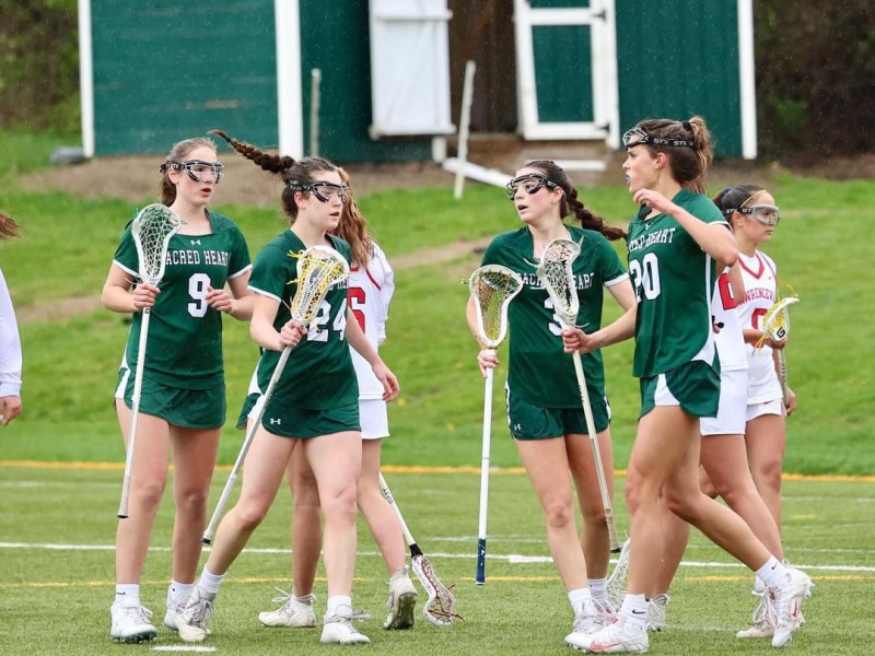 Sacred Heart Greenwich Varsity A lacrosse team continues standout season with a victory at home against Lawrenceville School